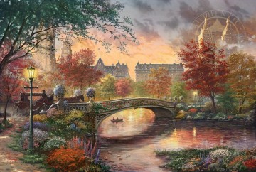 Thomas Kinkade Painting - Autumn in New York Thomas Kinkade